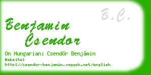 benjamin csendor business card
